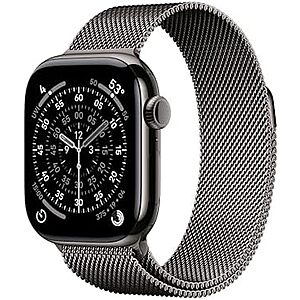 $622 | Apple Watch Series 11 [GPS + Cellular 42mm] Smartwatch (Slate Titanium Case w/ Slate Milanese Loop) at Amazon