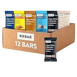 S&S,AC] $15.32 | 12-Pack 1.8-Oz RXBAR Protein Bars (6-Flavor Variety) at Amazon ($1.28 each