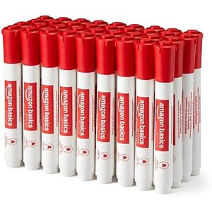 9.40 | 36-Count Amazon Basics Low-Odor Dry Erase Whiteboard Markers,Fine Tip,Red at Amazon (26.1￠ each