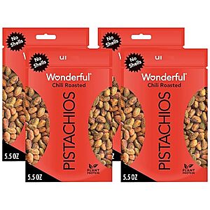 16.30 | 4-Pack 5.5-Oz Wonderful Pistachios No Shells (Chili Roasted) at Amazon ($4.08 each