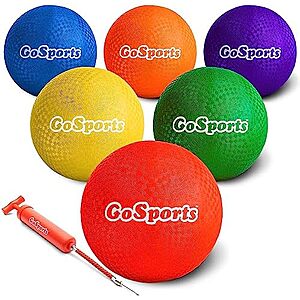 21.79 | 6-Pack 10" GoSports Playground Balls w/ Carry Bag & Pump (Assorted Colors) at Amazon