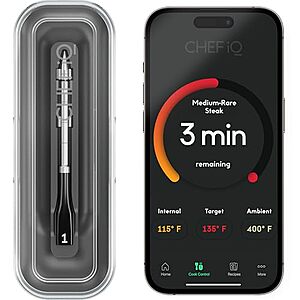 49.99* | Chef iQ Smart Wireless Probe Meat Thermometer at Amazon