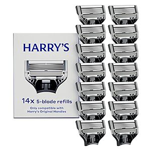 [S&S, AC] $13.95* | 14-Count Harry's 5-Blade Men's Razor Blade Refill Cartridges at Amazon (99.6￠ each)