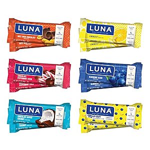 S&S,AC] $9.47* | 12-Pack Luna Bars Gluten-Free Protein Bars (Variety) at Amazon