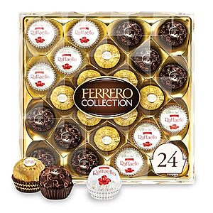 S&S] $8.41 | 24-Count Ferrero Rocher Collection Gourmet Chocolate (Assorted,9.1-Oz Total) at Amazon
