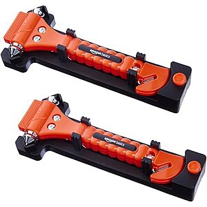 $6.99* | 2-Pack Amazon Basics Emergency Seat Belt Cutter & Window Hammer Tool at Amazon