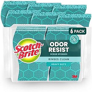 6-Count Scotch-Brite Odor Resist Heavy Duty Scrub Sponge 2 for $11.70 w/ Subscribe & Save