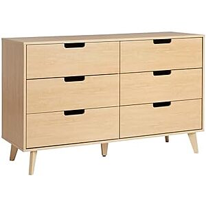 YMMV,AC] $118.24* | 52" Walker Edison Modern 6-Drawer Dresser/Storage Organizer (Riviera) at Amazon