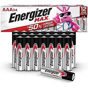 [S&S, AC] $7.79* | 24-Count Energizer MAX AAA Batteries at Amazon (32.5￠ each)