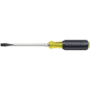 $9.40 | Klein Tools 602-8 3/8-Inch Keystone-Tip Screwdriver, Made in USA, with 8-Inch Heavy-Duty Round-Shank at Amazon