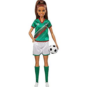 11.5" Barbie Soccer Doll w/ Ball, Cleats, Tall Socks (#16, Brunette Ponytail) $4.75 
