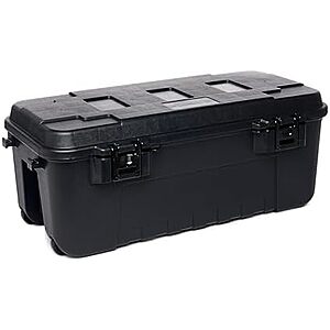 108-Quart Plano Lockable Sportsman Storage Trunk w/ Wheels (Black) $35 