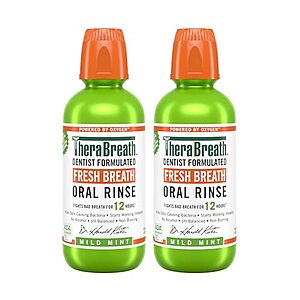 Select Accounts: 2-Pack 16-Oz TheraBreath Fresh Breath Mouthwash (Mild Mint) $10.75 w/ Subscribe & Save