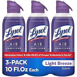 Select Accts: 3-Pack 10oz Lysol Air Sanitizer Spray (Various Scents) from .10 w/ Subscribe & Save