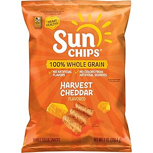 [AC] $6.99* | 3 &times; 7-Oz Sunchips Multigrain Snacks (Harvest Cheddar) ($2.33 each) at Amazon