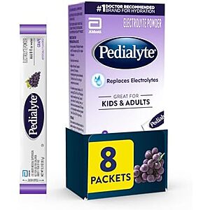 [YMMV, SnS, AC] $3.72* | 8-Count Pedialyte Electrolyte Powder Hydration Drink for Kids & Adults (Grape) at Amazon