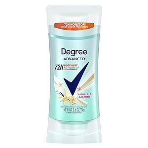 2.6oz Degree Advanced Protection Women's Antiperspirant Deodorant (Vanilla & Jasmine) $2.20 w/ Subscribe & Save