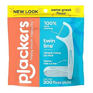 [SnS, AC] $5.51* | 300-Count Plackers Micro Line Dental Floss Picks (Fresh Mint) at Amazon