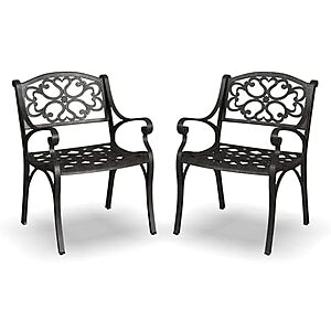 2-Pack Homestyles Outdoor Cast Aluminum Chairs (Bronze) .70 + Free Shipping