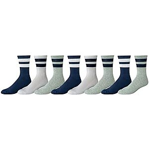 8-Pairs Amazon Essentials Men's Retro Stripe Crew Sock .50