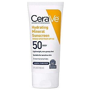[SnS, AC] $6.49 | 5-Oz CeraVe 100% Mineral Sunscreen SPF 50 at Amazon