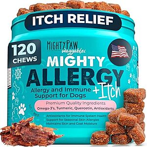120-Count Mighty Paw Waggables Allergy Immune + Itch Support Vitamin Dog Chews $6.60 w/ Subscribe & Save