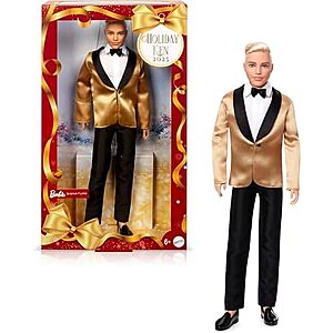 $10.49 | Barbie Signature 2025 Holiday Blonde Ken Collectible Fashion Doll at Amazon