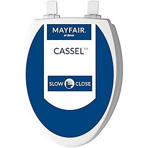 Mayfair Cassel Slow Close Toilet Seat (white): Elongated $22.20, Round $19.80 