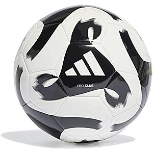 adidas Tiro Match Soccer Ball (Size 4, White/Black/Club) $10 