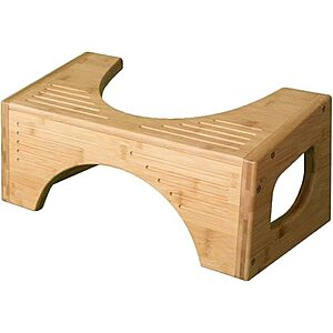 7" & 9" Adjustable Squatty Potty The Original Bamboo Toilet Flip Stool $24 
