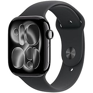 $329* | 46mm Apple Watch Series 11 GPS Smartwatch w/ Aluminum Case (Jet Black) at Amazon