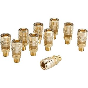 10-Count Milton 1/4" Male NPT M Style Air Fitting Quick Connect Coupler $11.10 