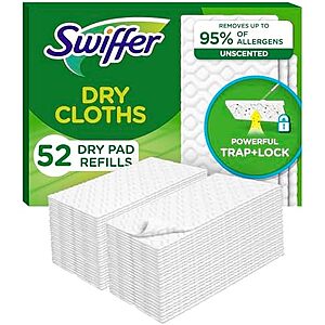 Select Accounts: 52-Count Swiffer Sweeper Dry Mop Refills + $3.25 Amazon credit $9.95 w/ Subscribe & Save