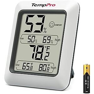 ThermoPro TP50 Digital Hygrometer Indoor Thermometer & Humidity Gauge $10 