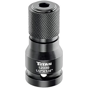 7.50 | Titan 12039 1/2" Drive to 1/4" Hex Drive Quick Change Adapter at Amazon