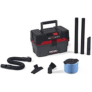 $123.92 | RIDGID 50318 4500RV ProPack 4.5-Gal. Portable Wet Dry Shop Vacuum with Toolbox Design at Amazon