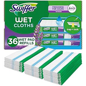 [SnS, AC] $8.49 | 36-Count Swiffer Sweeper Wet Mopping Cloth Multi Surface Refills (Febreze Lavender Vanilla) at Amazon