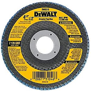 [AC] $2.90 | DEWALT DW8310 4-1/2" x 7/8" 120 Grit Zirconia Angle Grinder Flap Disc at Amazon