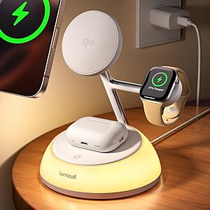 Lamicall Qi2 4-in-1 MagSafe Wireless Charging Station w/ Multi-Color Light $22.50 
