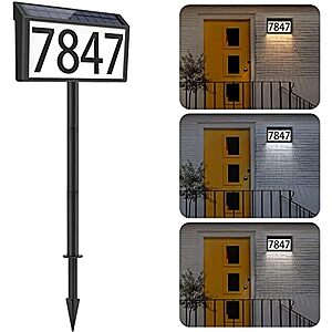 $22.99* | MAXvolador Solar Powered Address House Number Waterproof Sign at Amazon