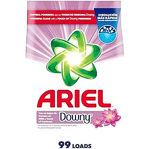 SnS,AC] $32.21 | 4 × 158-Oz Ariel with a Touch of Downy Freshness,Powder Laundry Detergent ($8.05 each) at Amazon