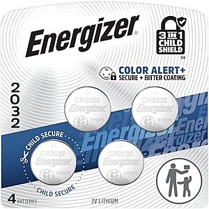 4-Count Energizer CR2032 Batteries $4.20 w/ Subscribe & Save