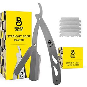 $5.97* | The Beard Club Men's Straight Razor w/ 5 Blades at Amazon