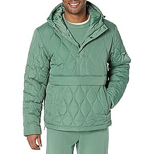$13.80* | Amazon Essentials Men's Anorak Hooded Quarter-Zip Puffer Coat (Medium, Sage Green) at Amazon