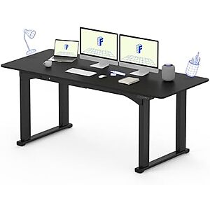 $255.99* | 71" x 32" FLEXISPOT 4 Leg Electric Split-Top Standing Desk (Black) at Amazon