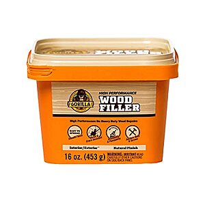 [AC] $7.98* | 16-Oz Gorilla All Purpose Wood Filler (Natural) at Amazon