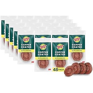 [SnS] $17.02 | 48-Count Scotch-Brite Copper Coated Scrubbing Scour Pads at Amazon (35.5￠ each)