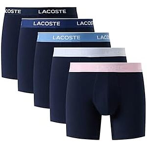 $29.99* | 5-Pack Lacoste Men's Cotton Stretch Essentials Boxer Briefs at Amazon