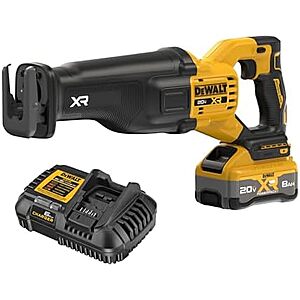 $248.80* | DeWALT 20V MAX XR Brushless Reciprocating Saw Kit  w/ 8Ah XR POWERPACK Battery Kit at Amazon