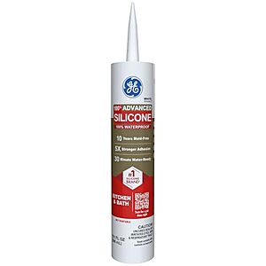 [SnS] $7.45* | 10-Oz GE Advanced Silicone Caulk for Kitchen & Bathroom (Clear or White) at Amazon